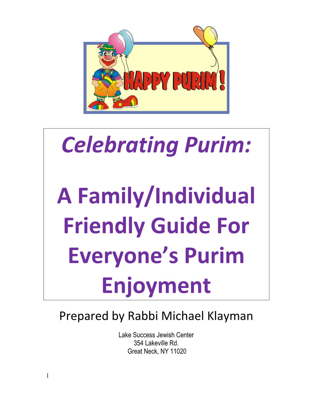 Celebrating Purim