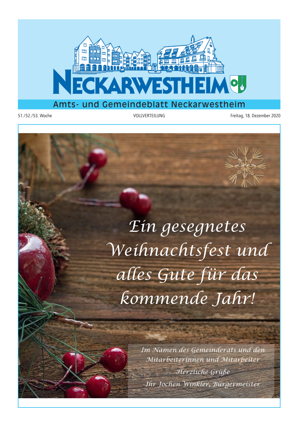 Amts- Und Gemeindeblatt Neckarwestheim 51./52./53
