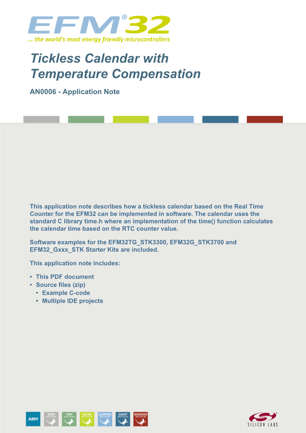 AN0006: EFM32 Tickless Calendar with Temperature Compensation