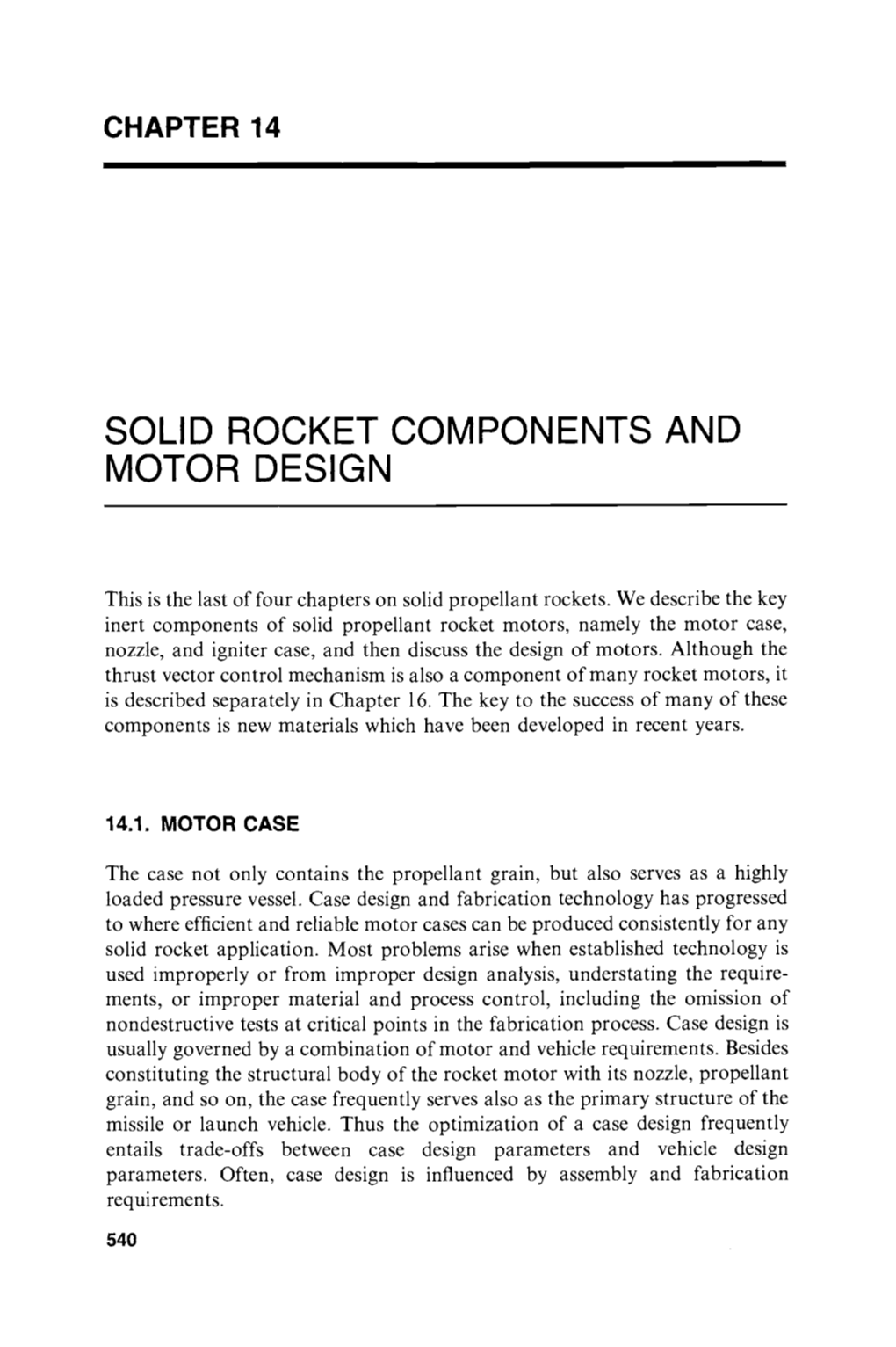 Solid Rocket Components and Motor Design