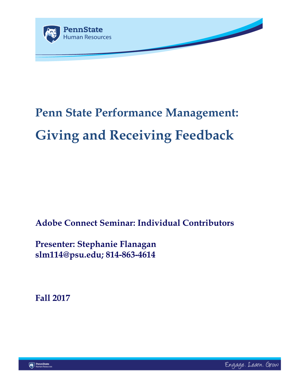 Giving and Receiving Feedback