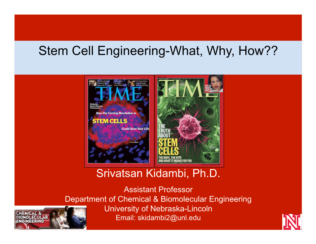 Stem Cell Biology and It Application to Biotechnology