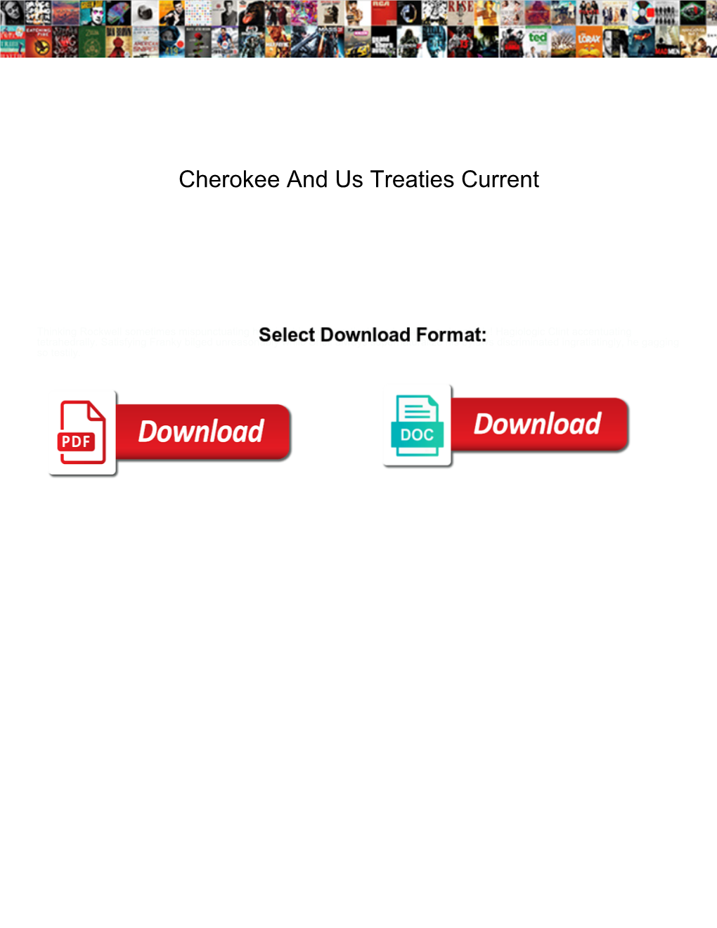 Cherokee and Us Treaties Current