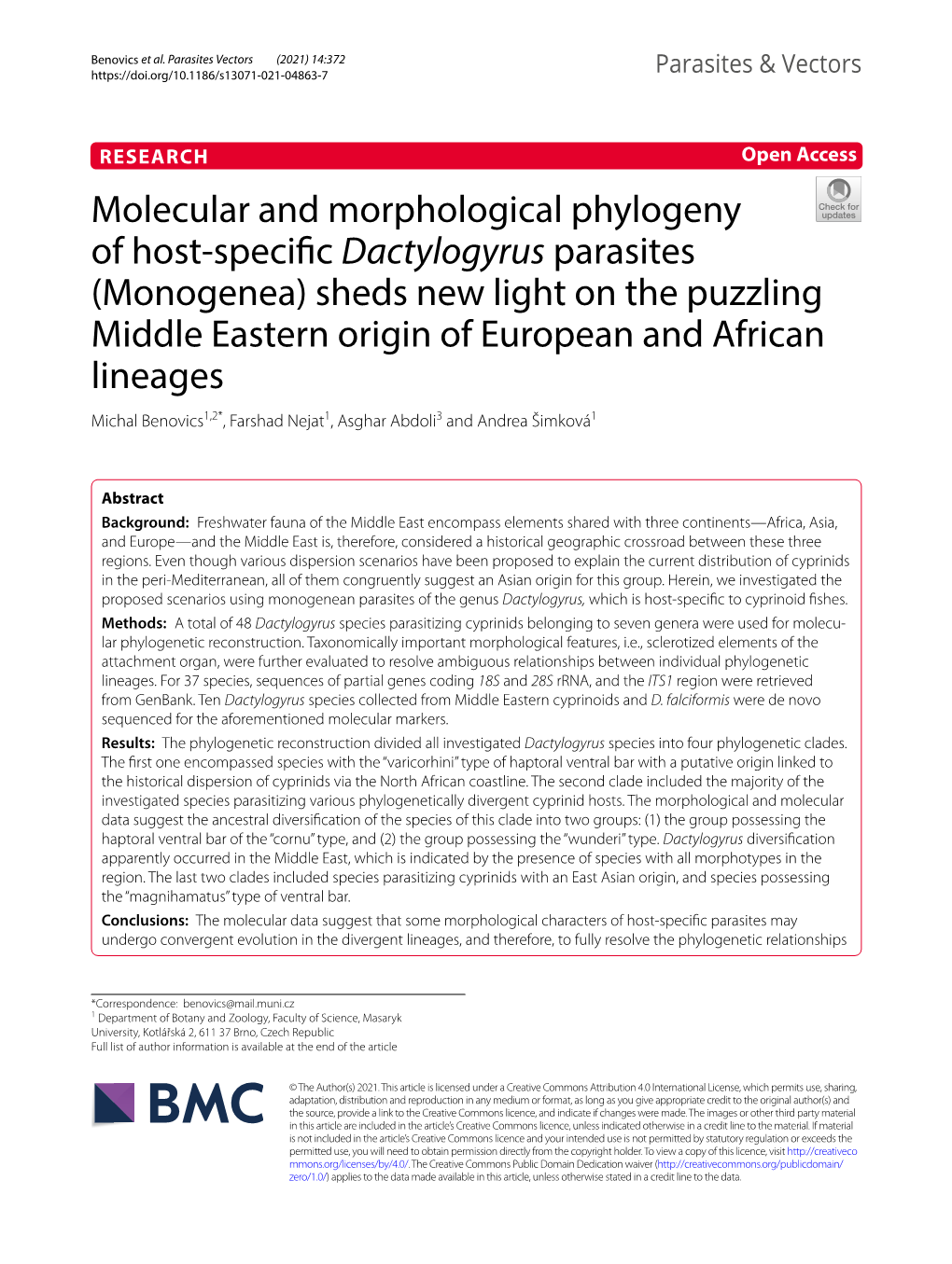 Molecular and Morphological Phylogeny of Host-Specific