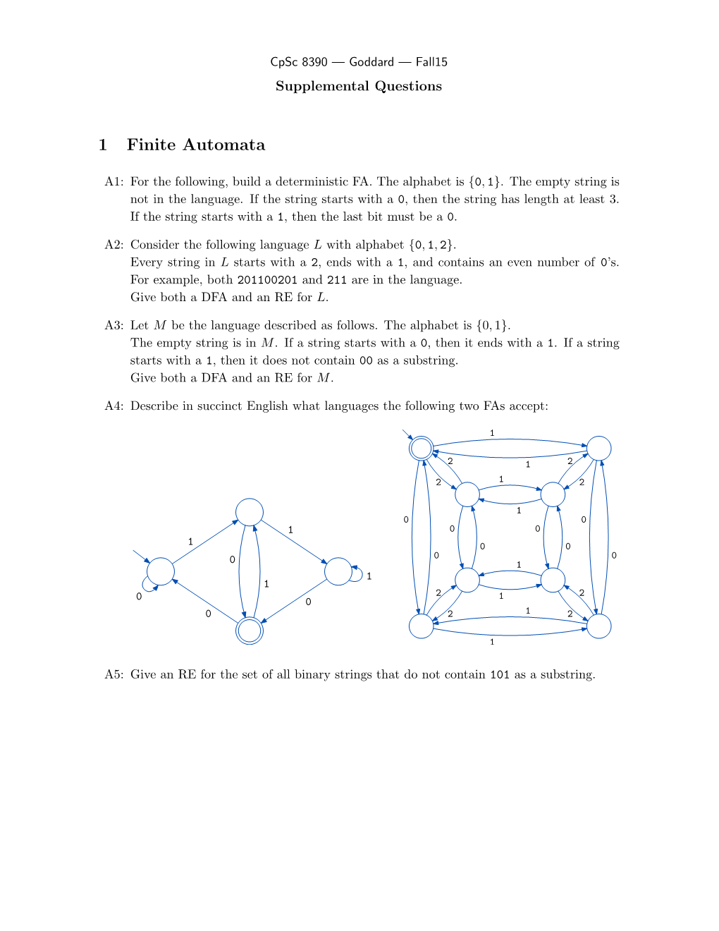 1 Finite Automata