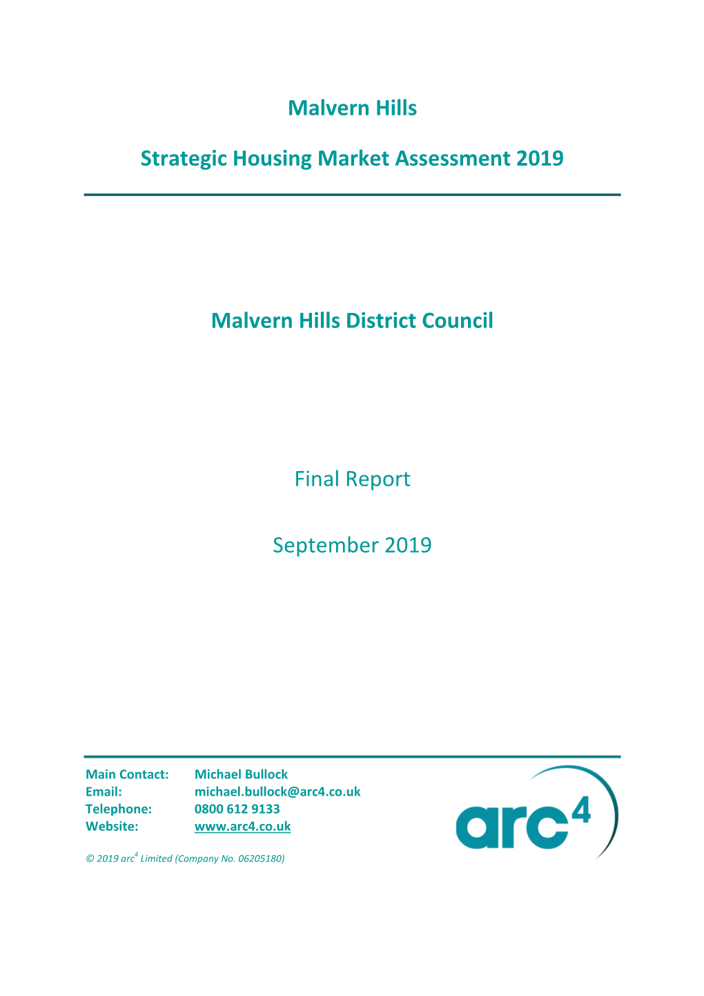 Pdf SHMA Malvern Hills Report