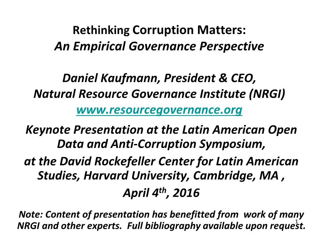 Rethinking Corruption Matters: an Empirical Governance Perspective