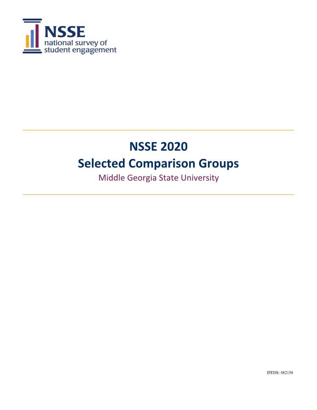 NSSE 2020 Selected Comparison Groups Middle Georgia State University