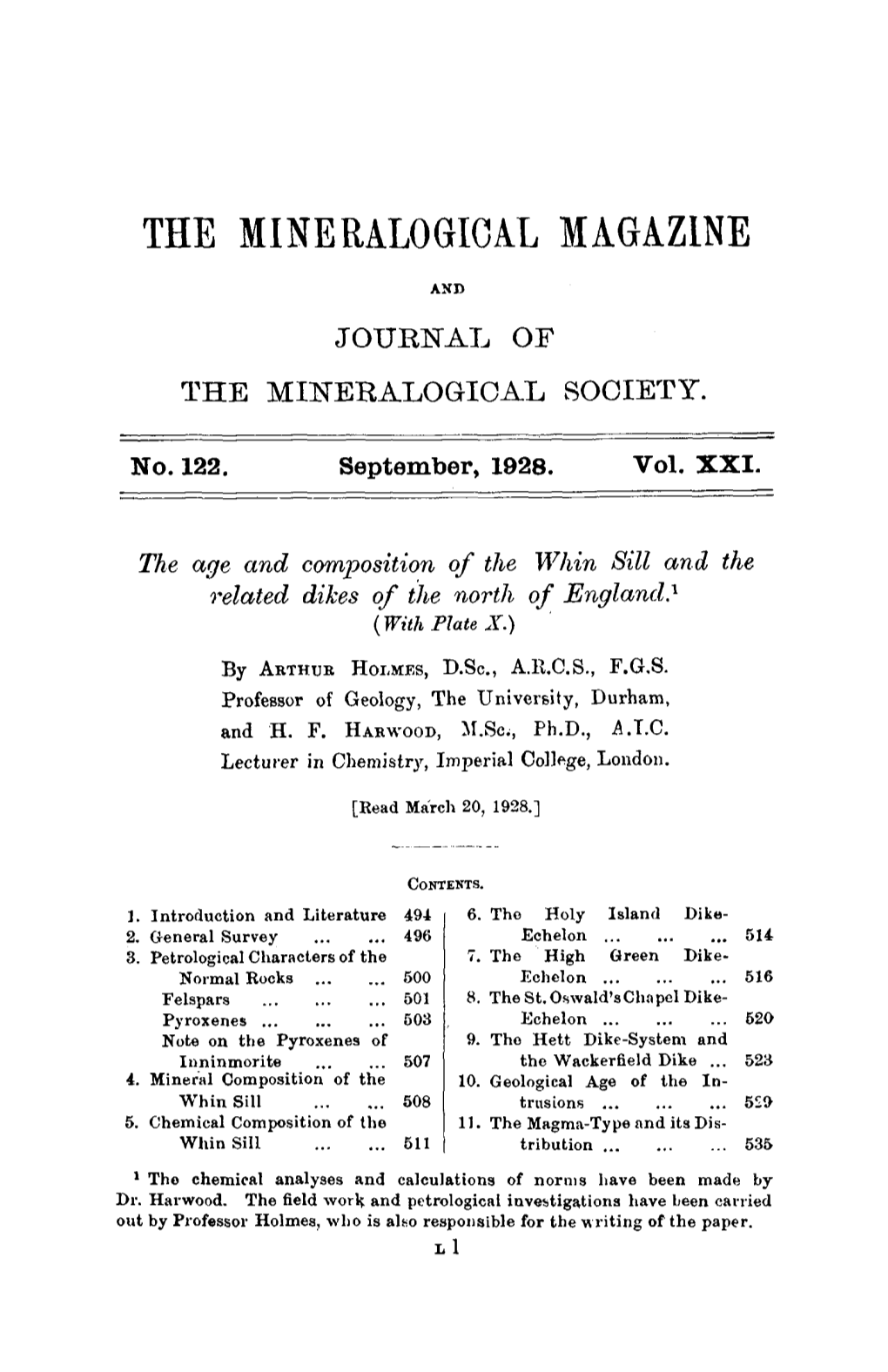 The Mineralogical Magazine