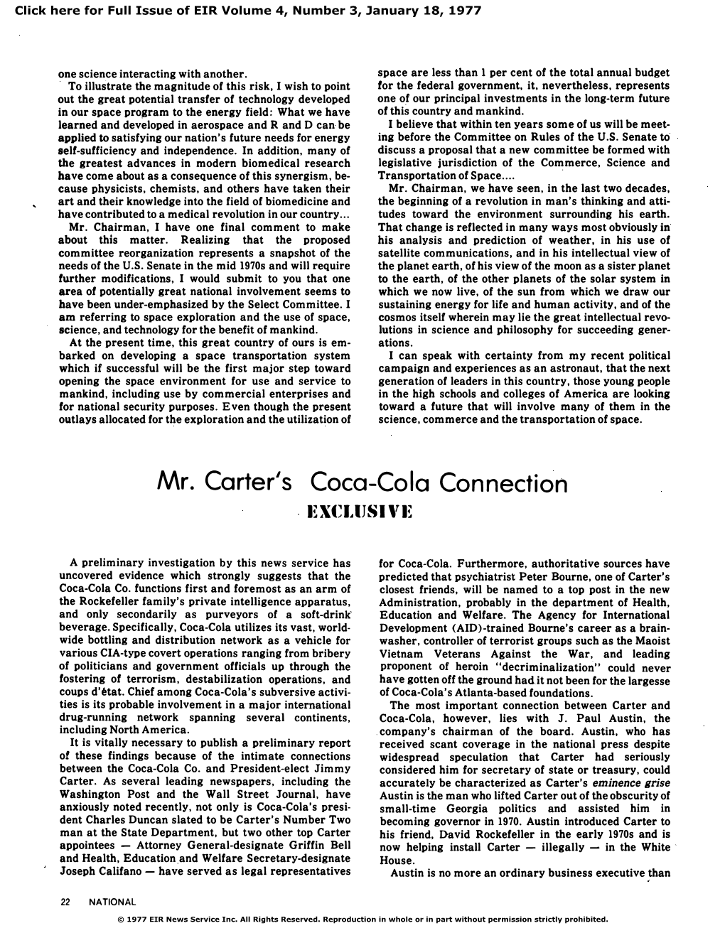 Mr. Carter's Coca-Cola Connection