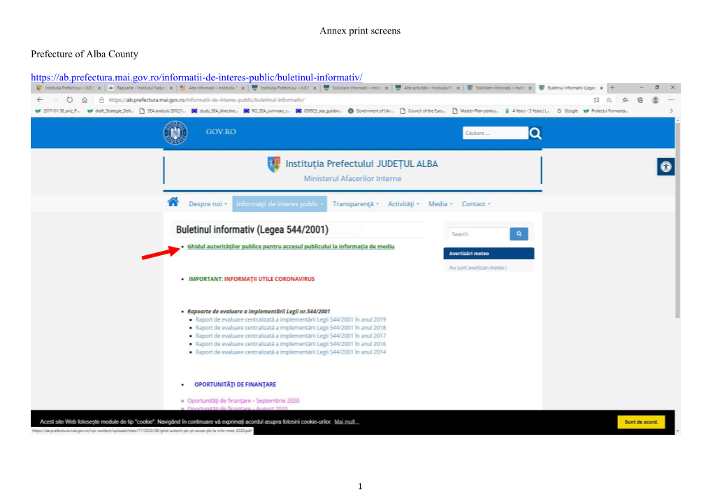 Annex Print Screens Prefecture of Alba County