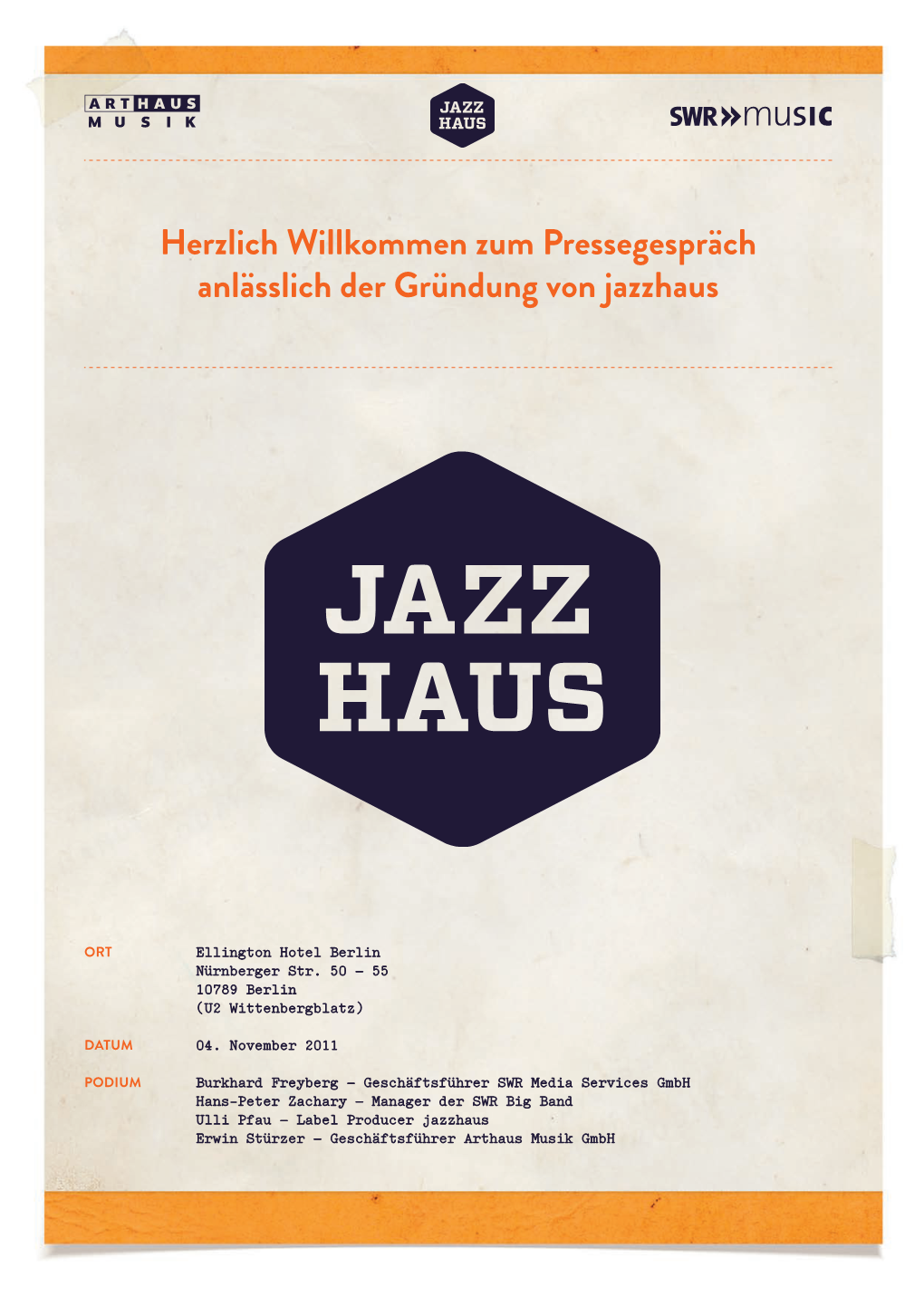 Herzlich Willkommen Zum Pressegespräch Anlässlich Der Gründung Von Jazzhaus