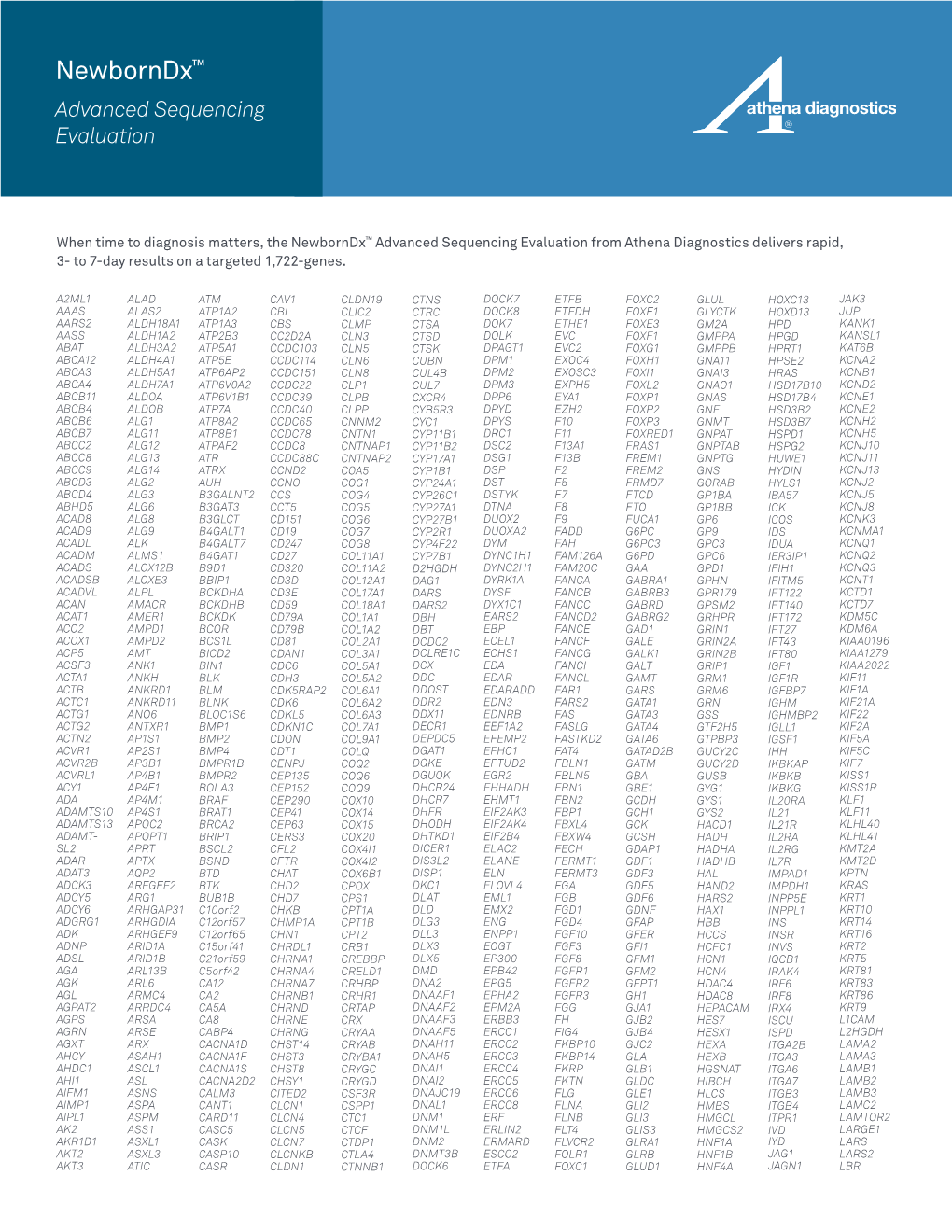 ADX609 3301 Athena Newborndx Gene Panel Update 3-30-20.Indd