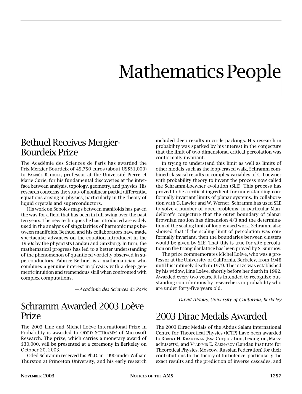 Mathematics People