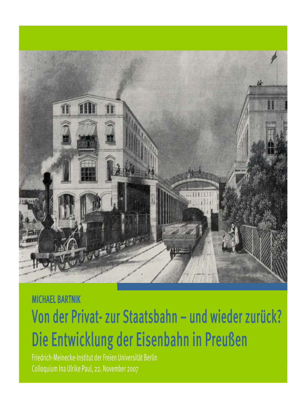 Die Entwicklung Der Eisenbahn in Preußen