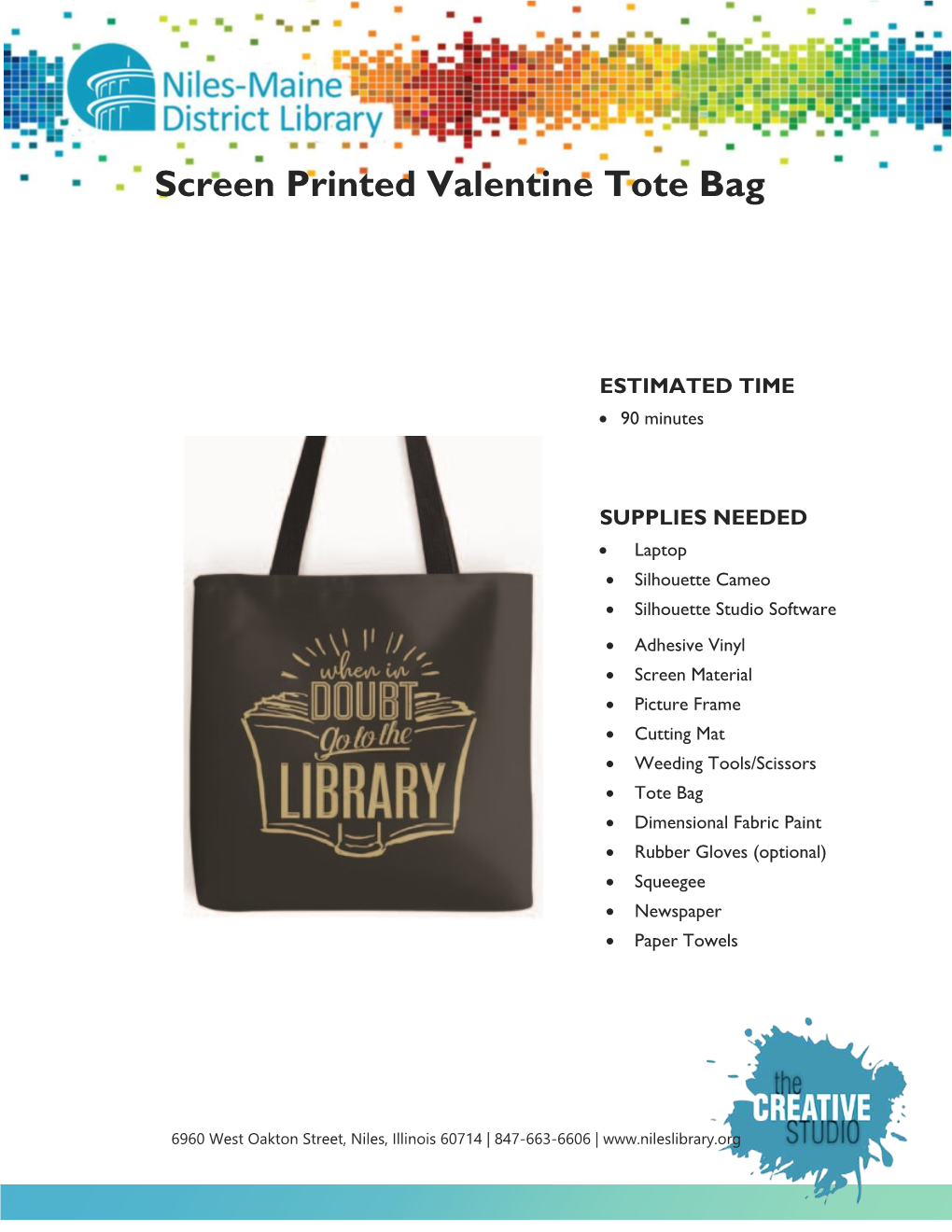 Screen Printed Valentine Tote Bag