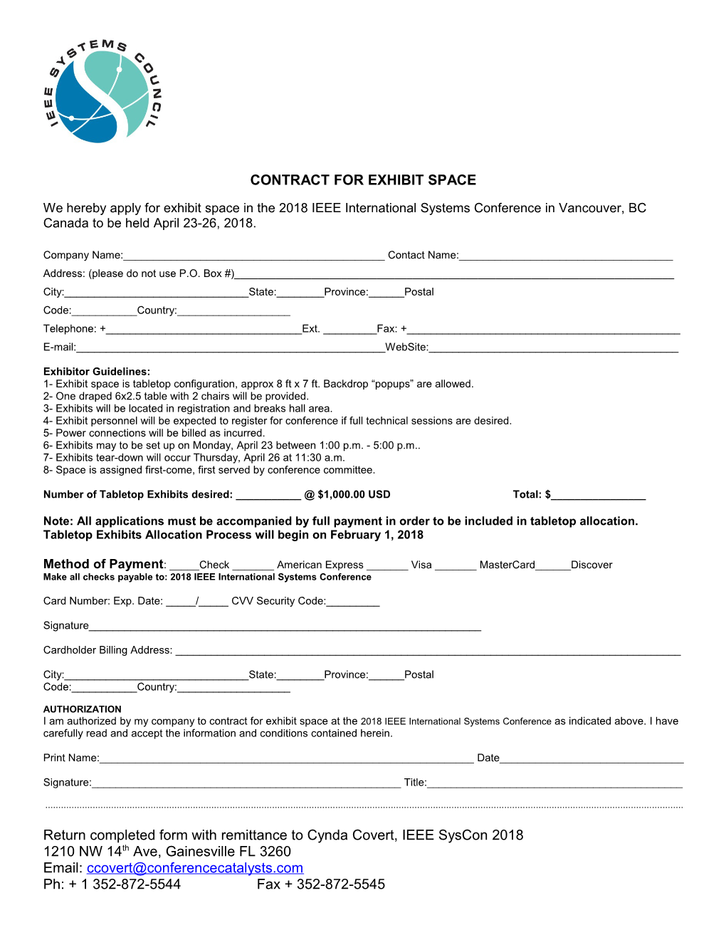 Contract for Exhibit Space