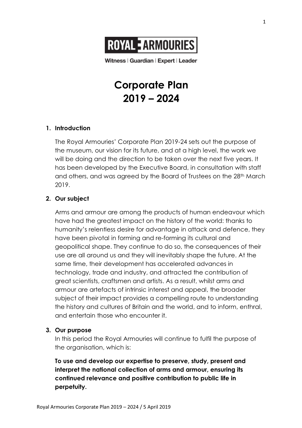 Corporate Plan 2019 – 2024