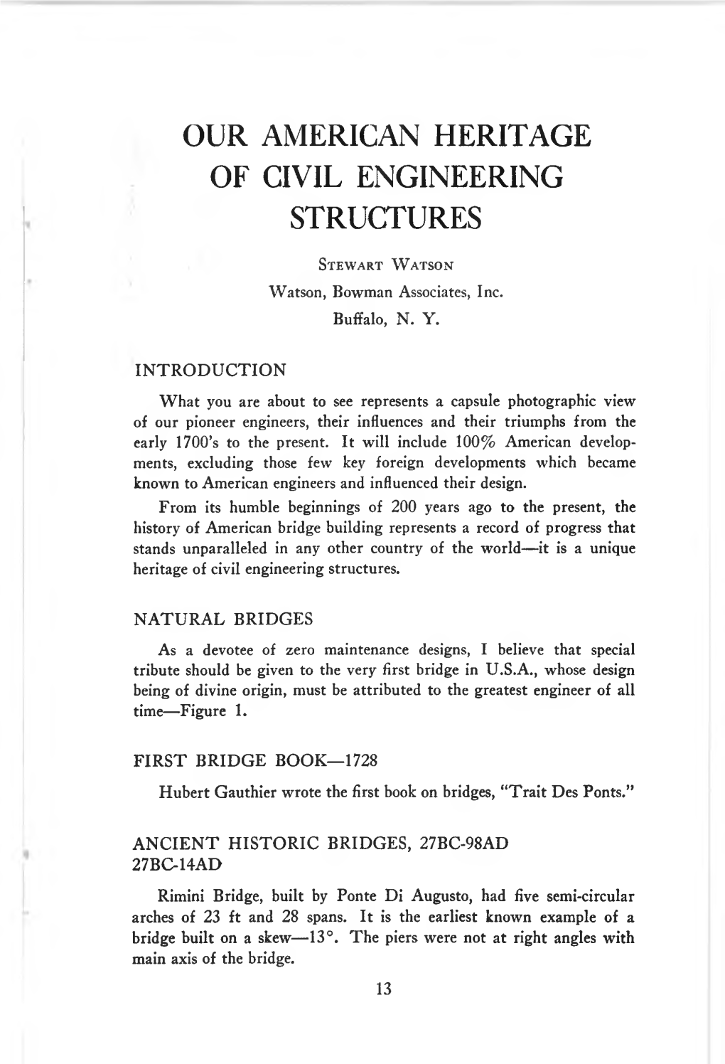 Our American Heritage of Civil Engineering Structures