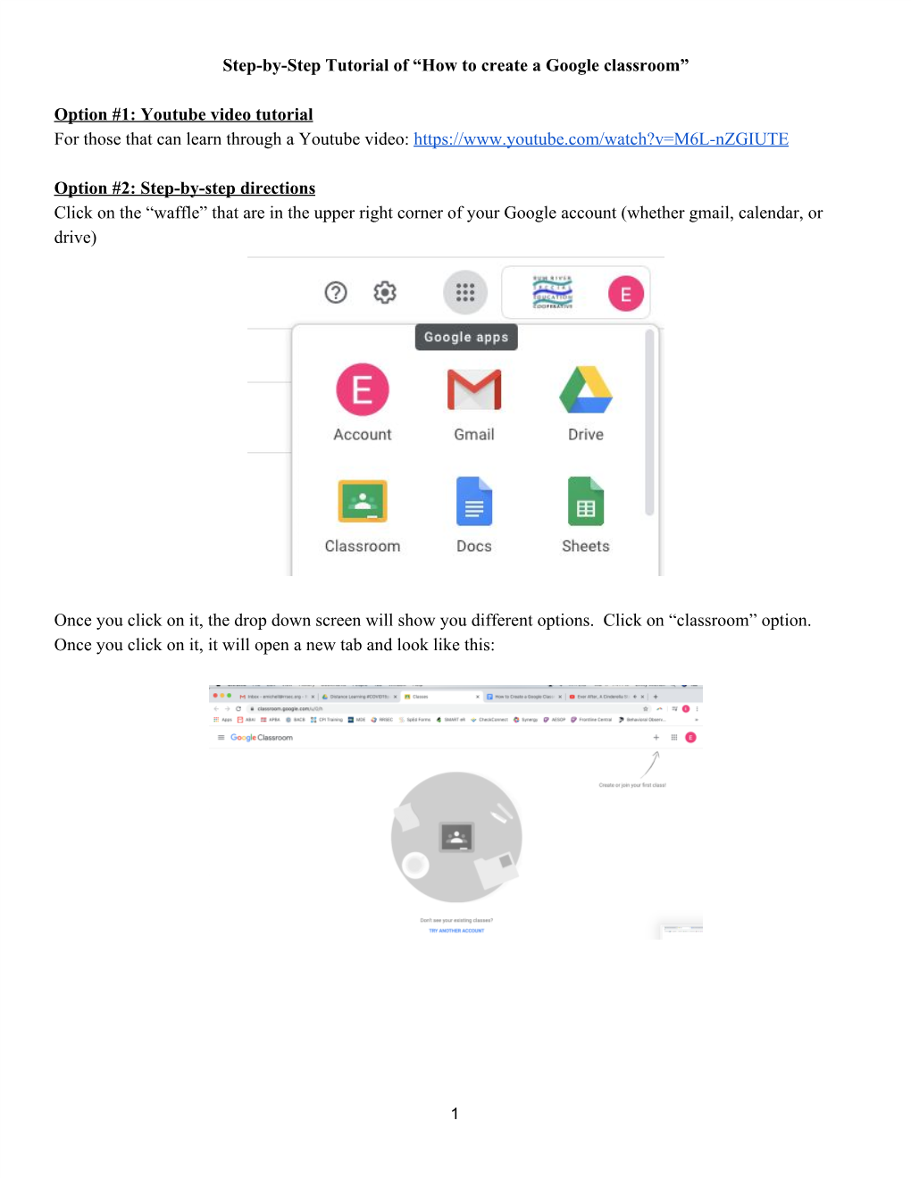 Step-By-Step Tutorial of “How to Create a Google Classroom” Option