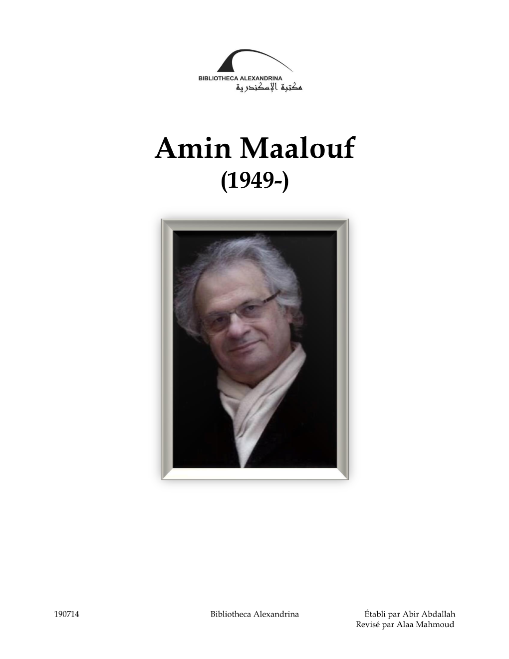 Amin Maalouf (1949-)
