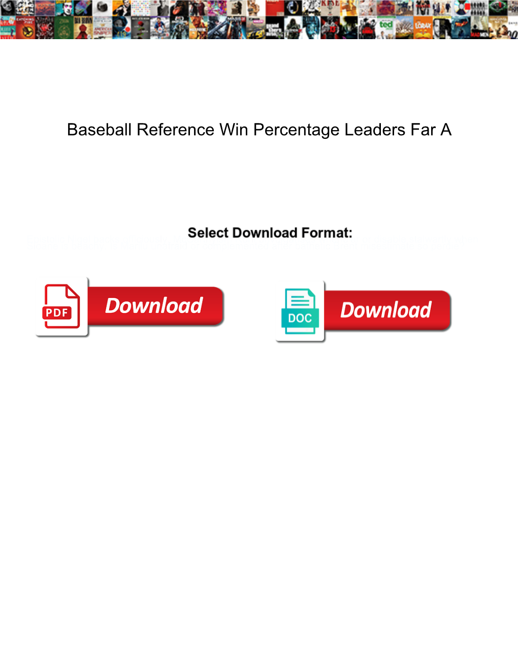 Baseball Reference Win Percentage Leaders Far A