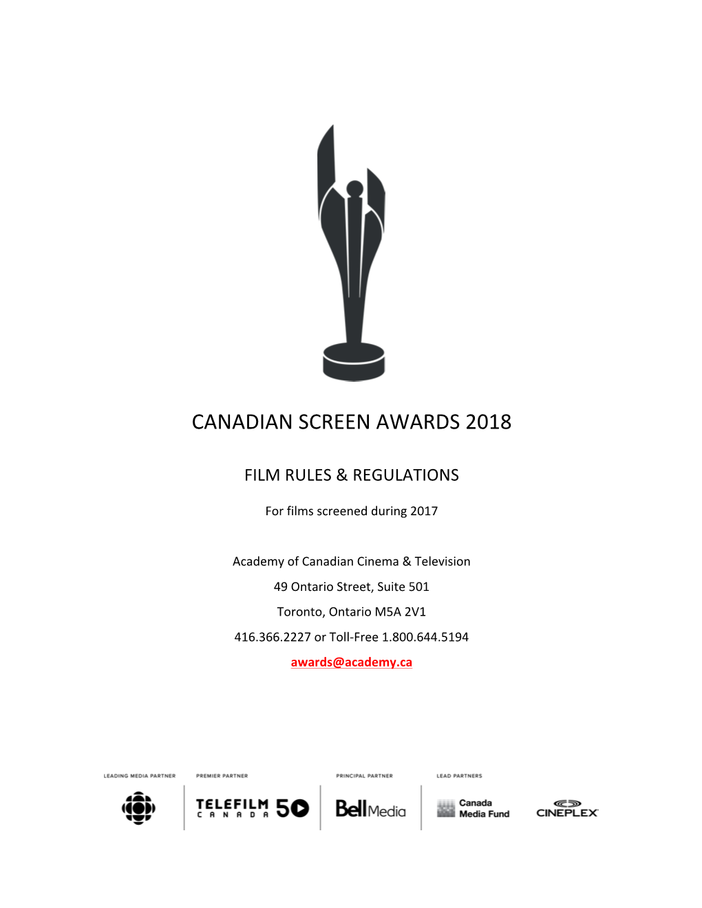 Canadian Screen Awards 2018