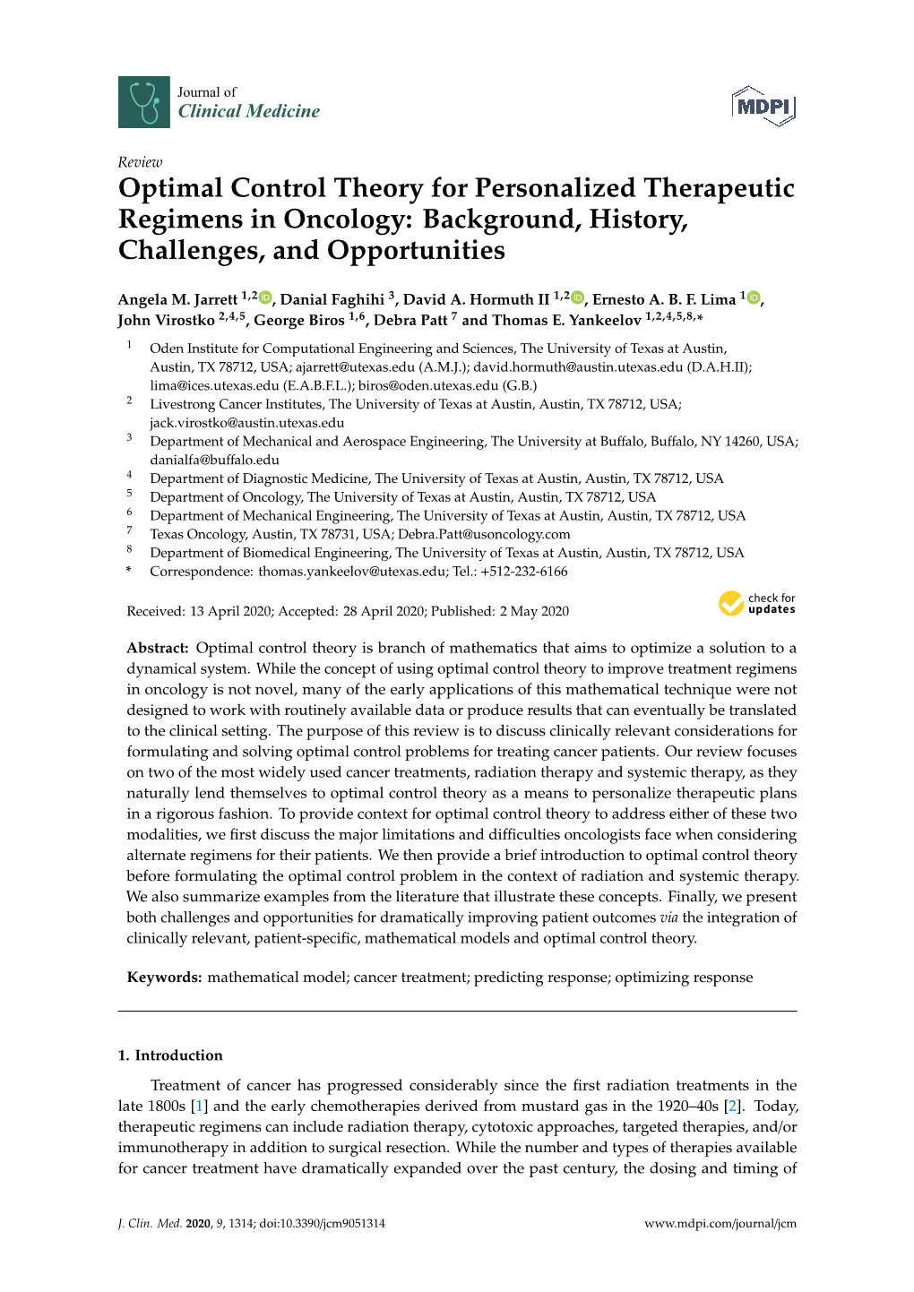 Optimal Control Theory for Personalized Therapeutic Regimens in Oncology: Background, History, Challenges, and Opportunities