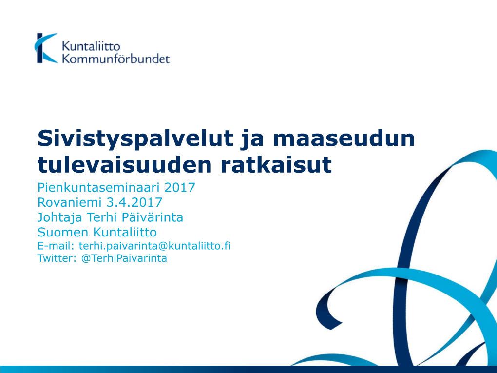 Sivistyspalvelut Ja Maaseudun Tulevaisuuden Ratkaisut