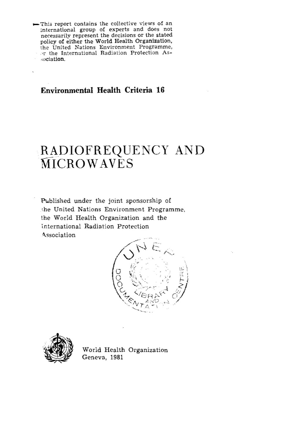 Radiofrequency and Microwaves