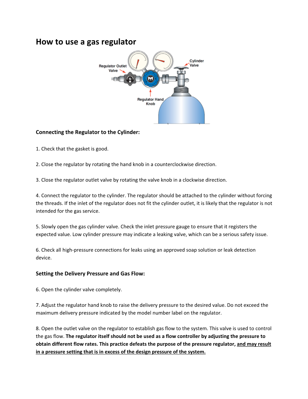 How to Use a Gas Regulator