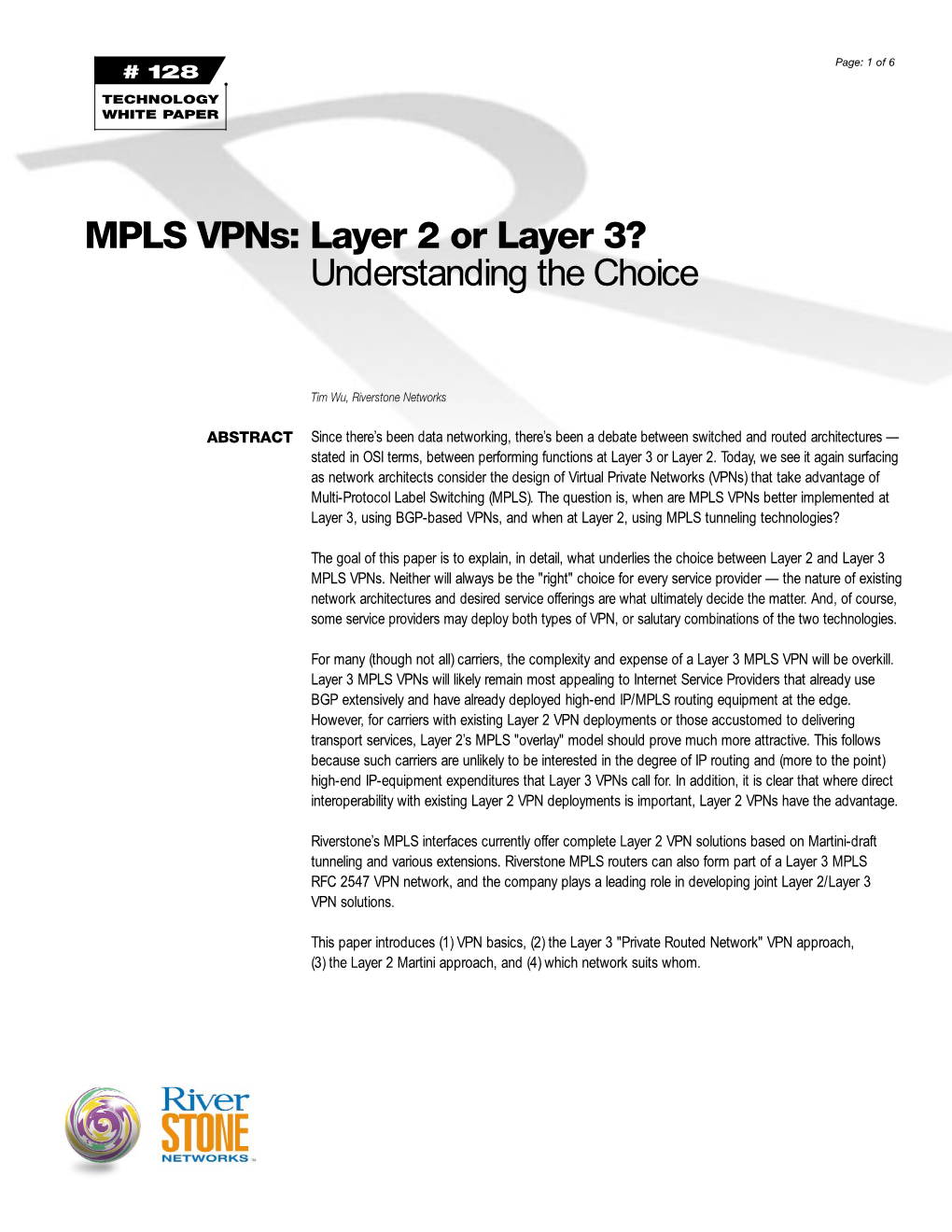 MPLS Vpns: Layer 2 Or Layer 3? Understanding the Choice