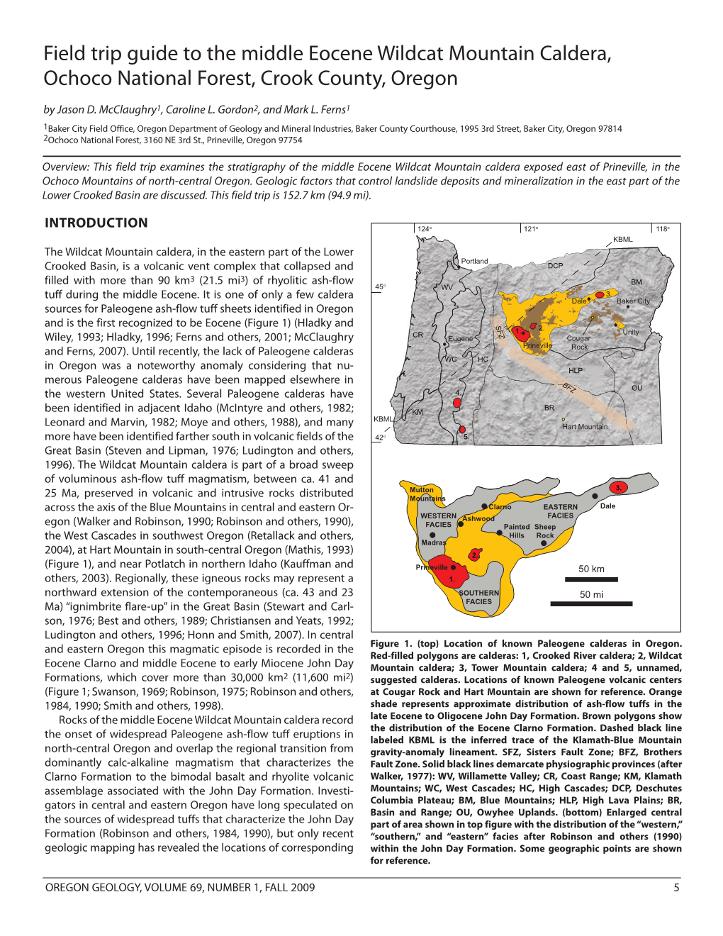 Field Trip Guide to the Middle Eocene Wildcat Mountain Caldera, Ochoco National Forest, Crook County, Oregon by Jason D