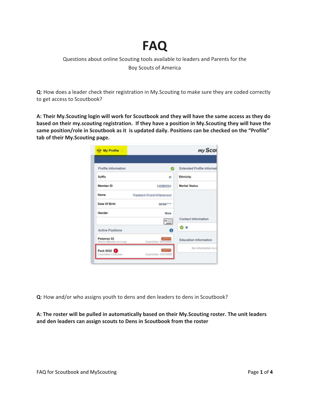 FAQ for Scoutbook and My.Scouting