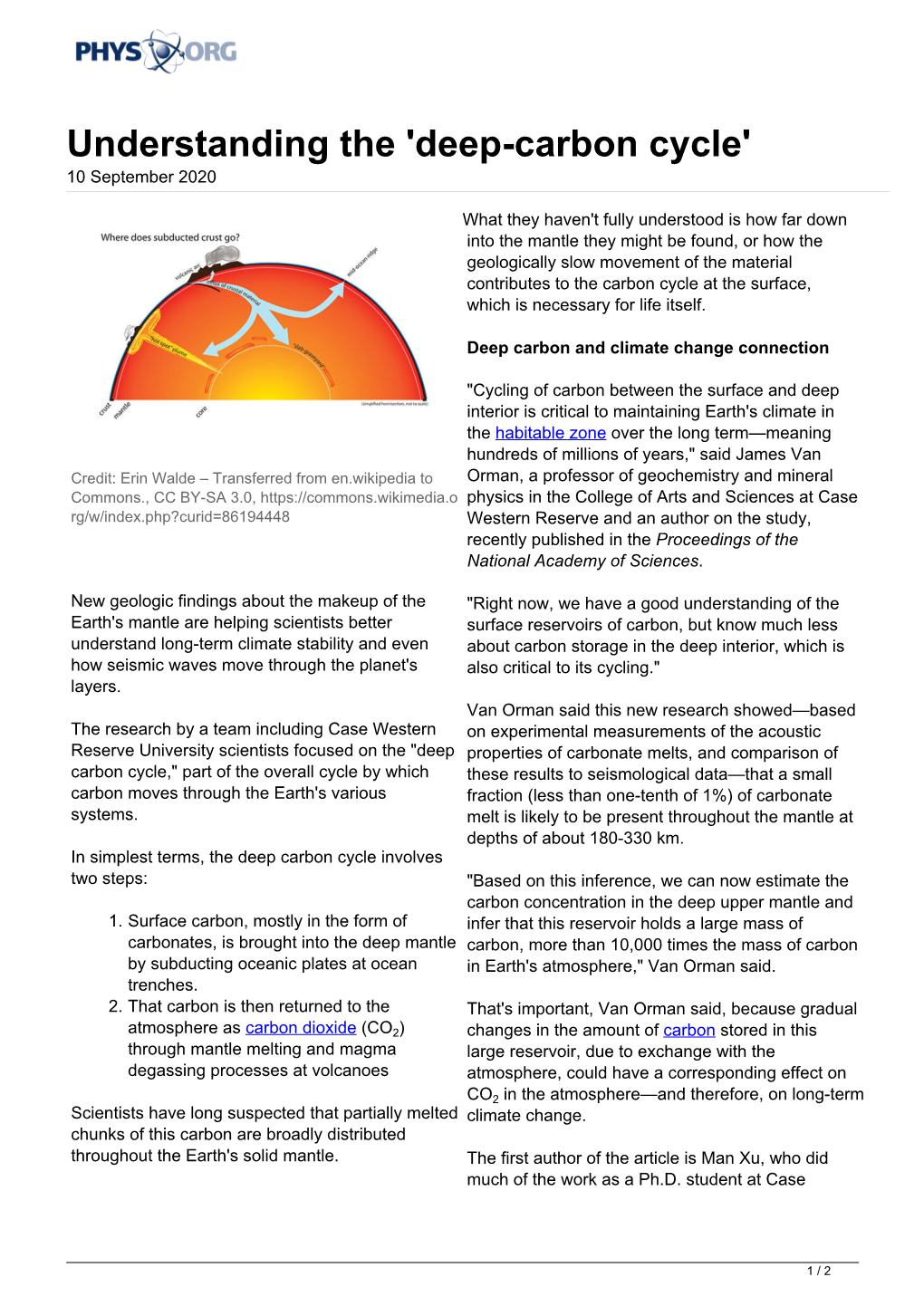 Deep-Carbon Cycle' 10 September 2020