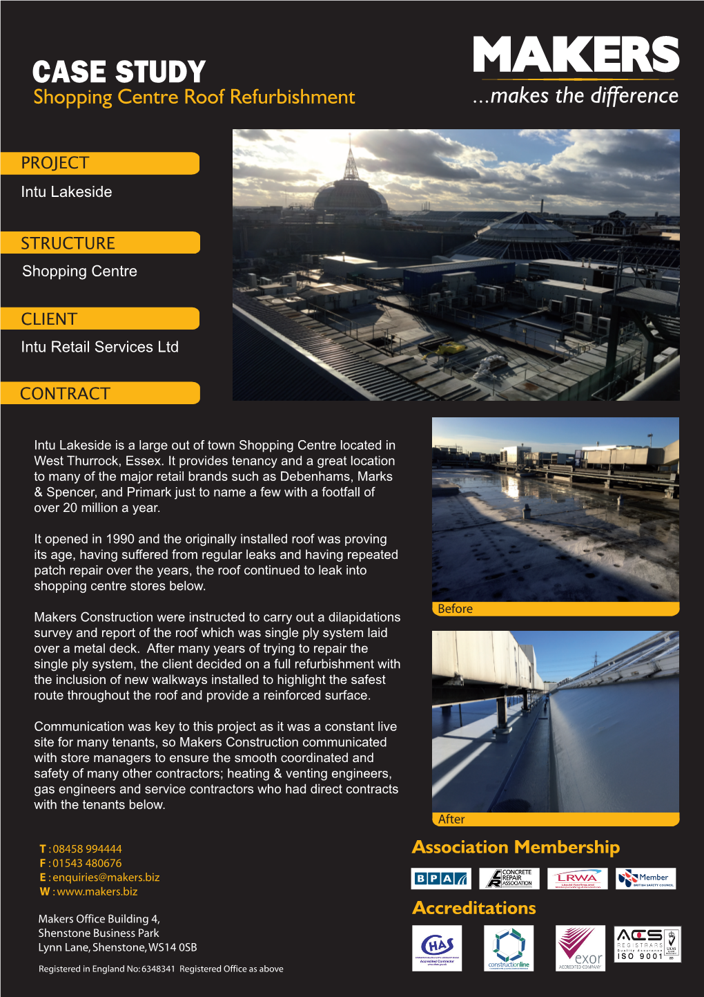 Intu Lakeside Shopping Centre Roof Refurbishment Case Study