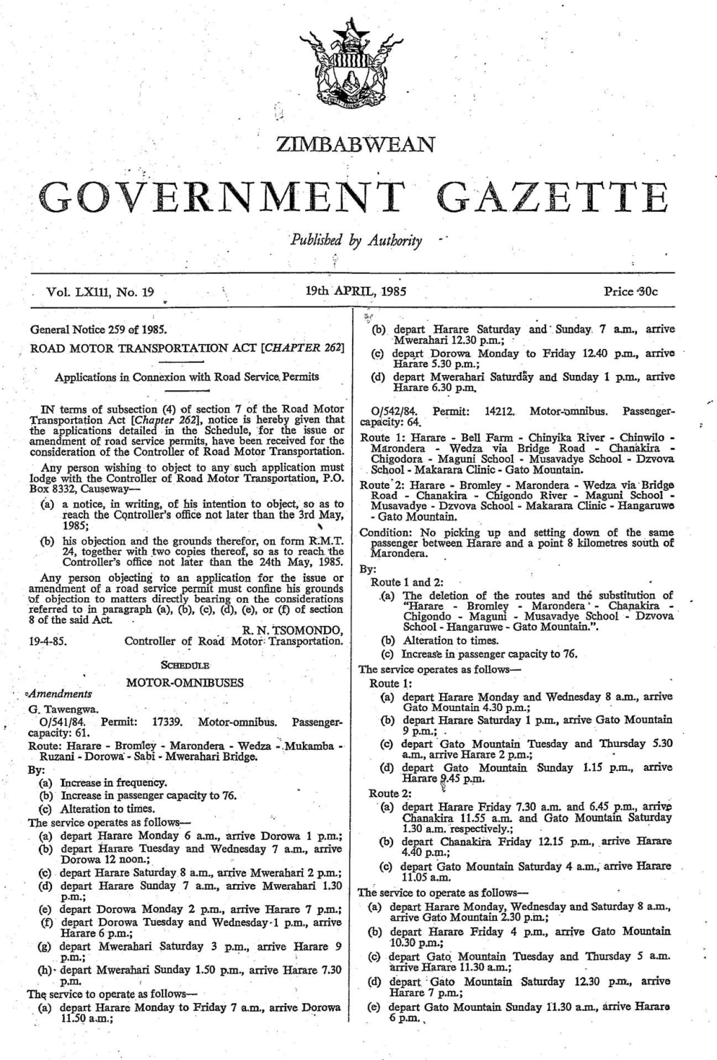 Gt ERNMENT GAZETTE