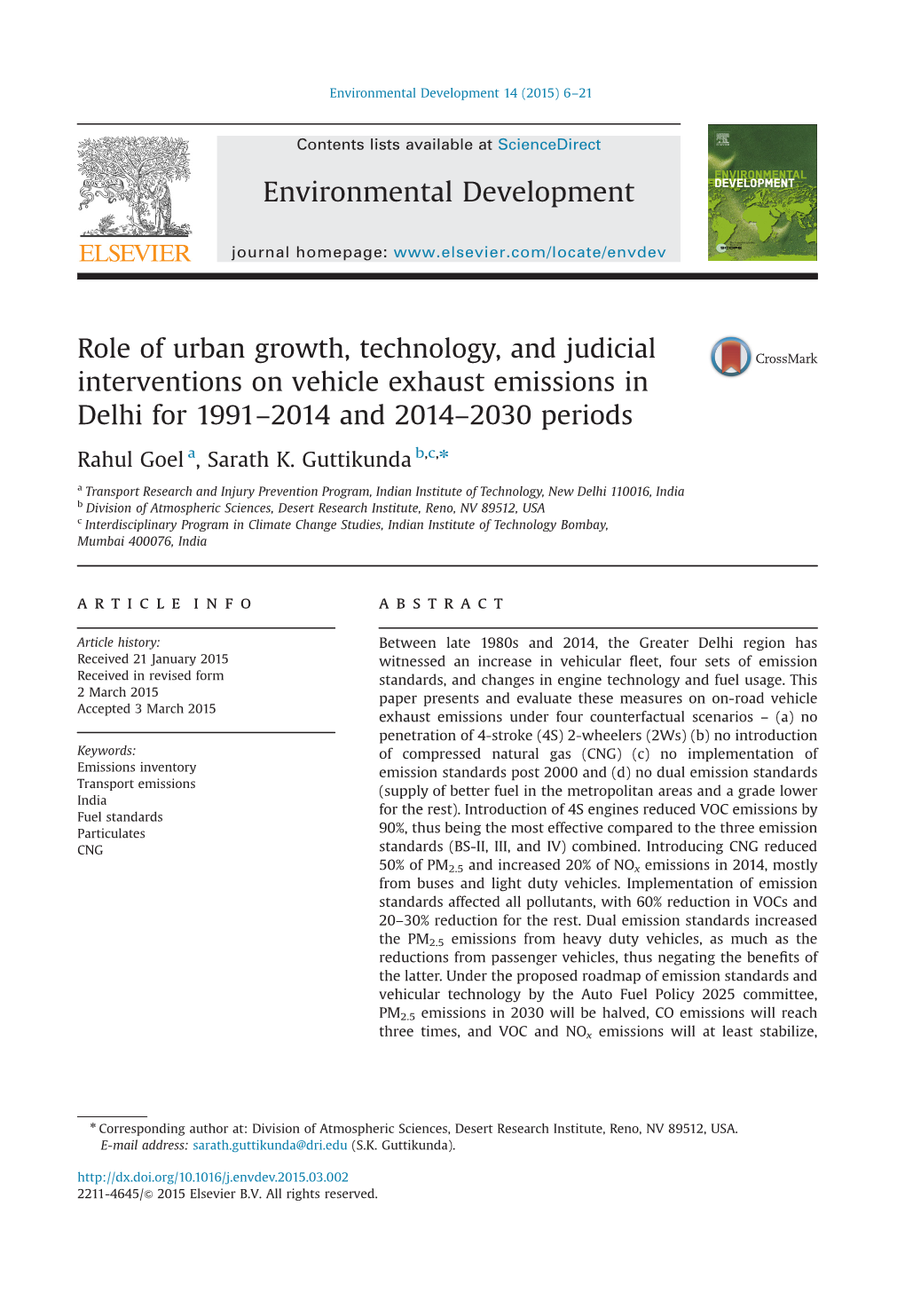 Role of Urban Growth, Technology, and Judicial Interventions on Vehicle Exhaust Emissions in Delhi for 1991–2014 and 2014–2030 Periods