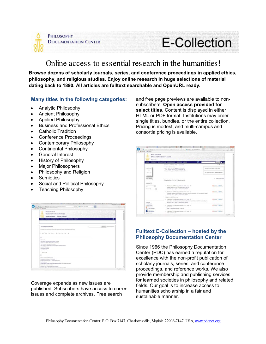 Online Access to Essential Research in the Humanities!