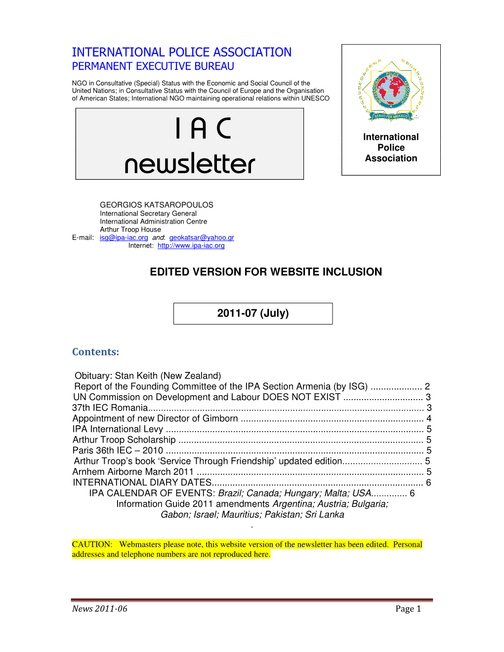 I a C Newsletter