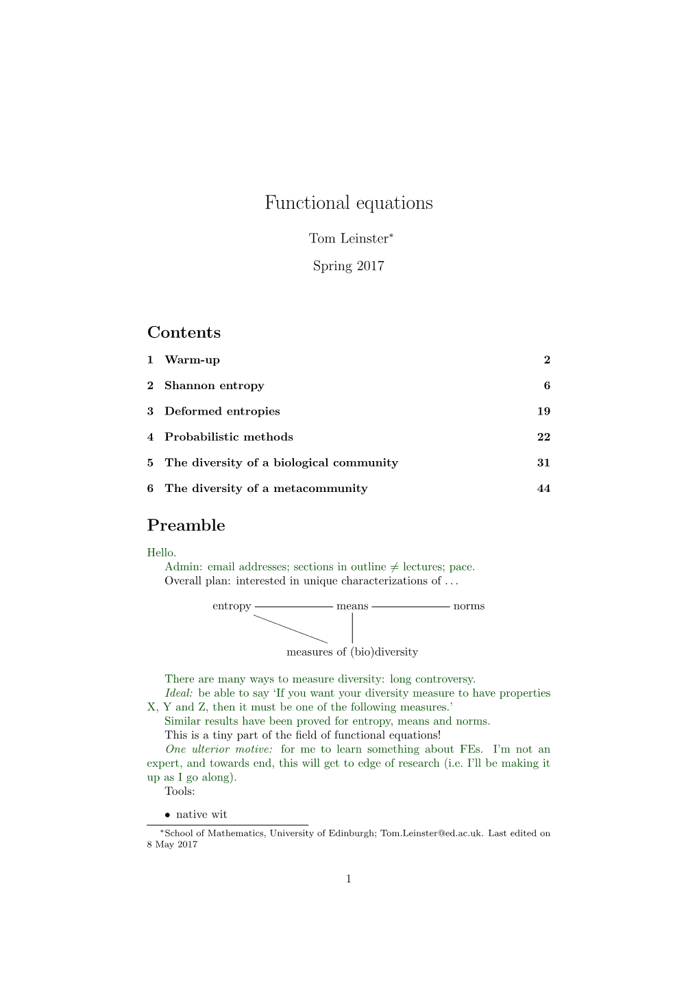 Functional Equations