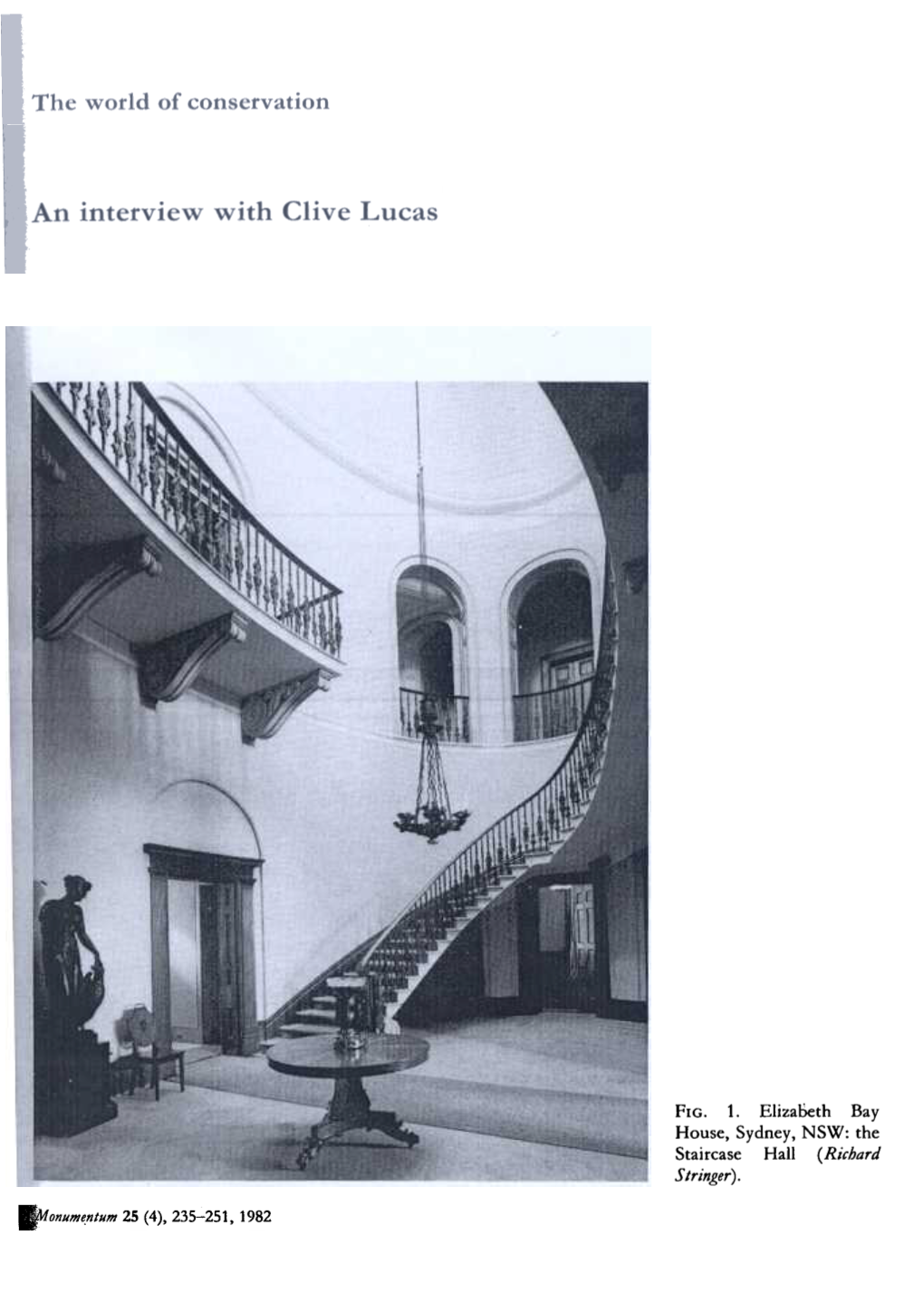 FIG. 1. Elizabeth Bay House, Sydney, NSW: the Staircase Hall (Richard 5Iringer)