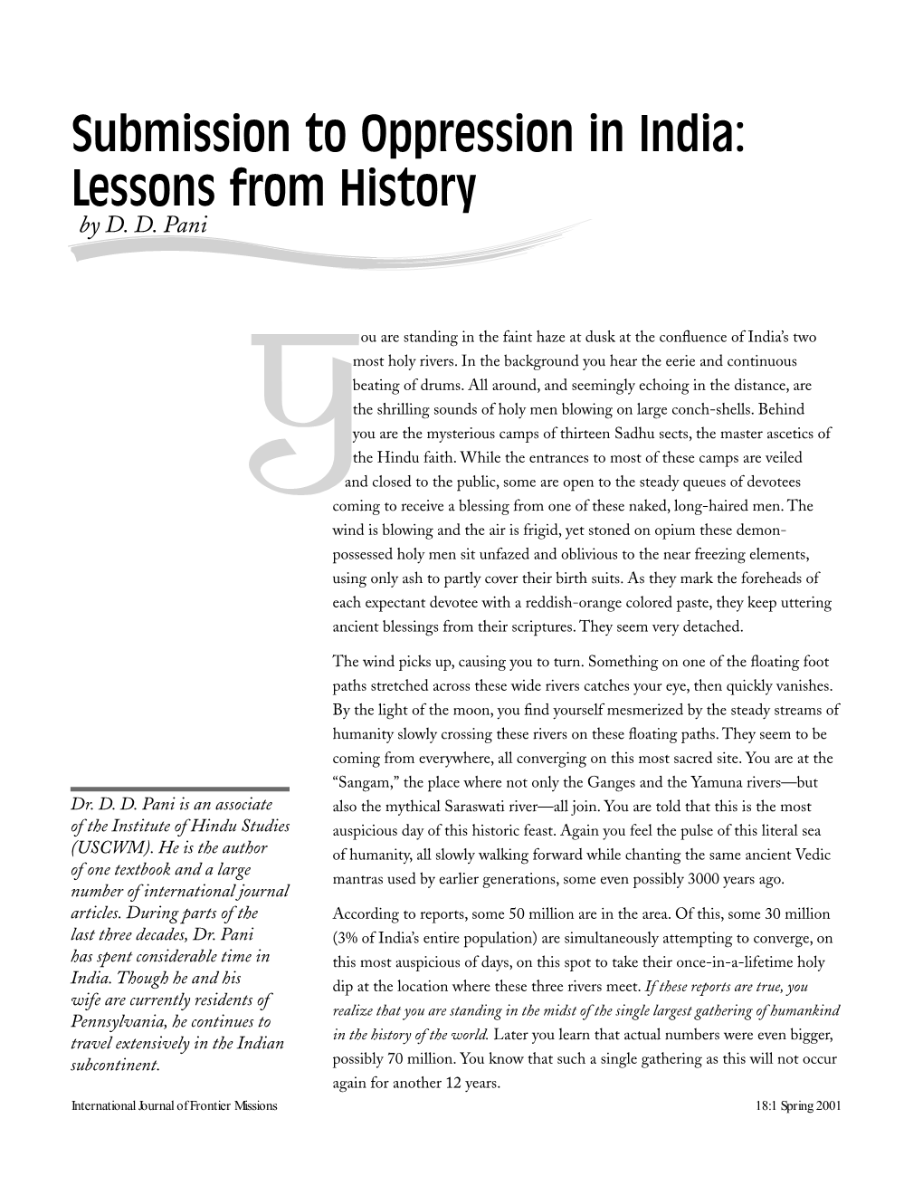 Submission to Oppression in India: Lessons from History by D