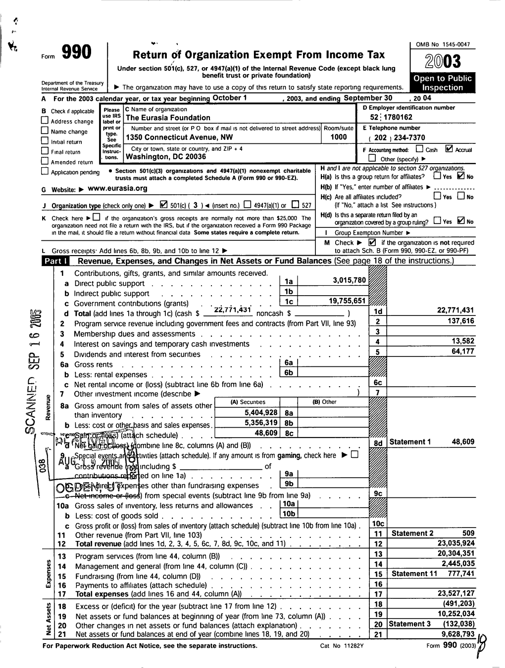 Return of Organization Exempt from Income