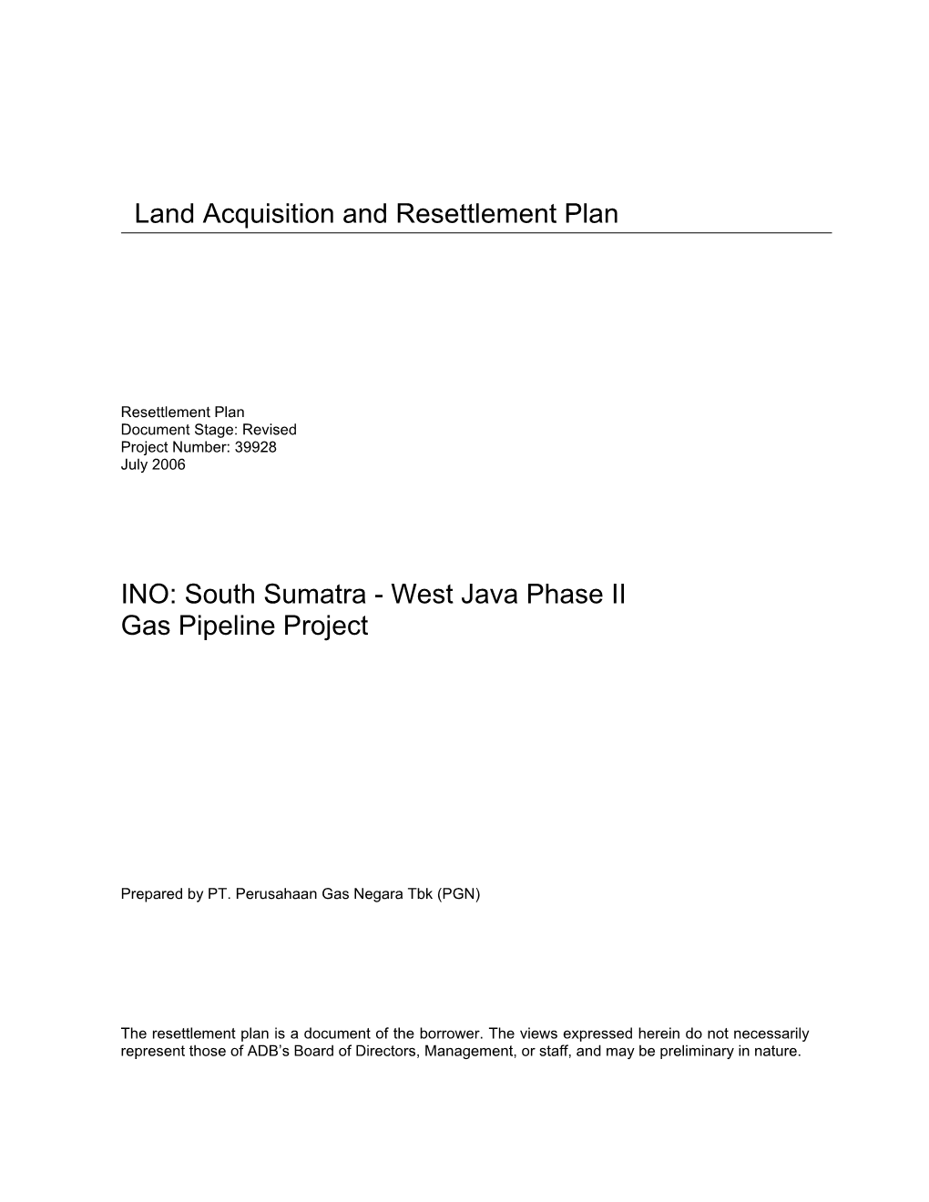 South Sumatra - West Java Phase II Gas Pipeline Project