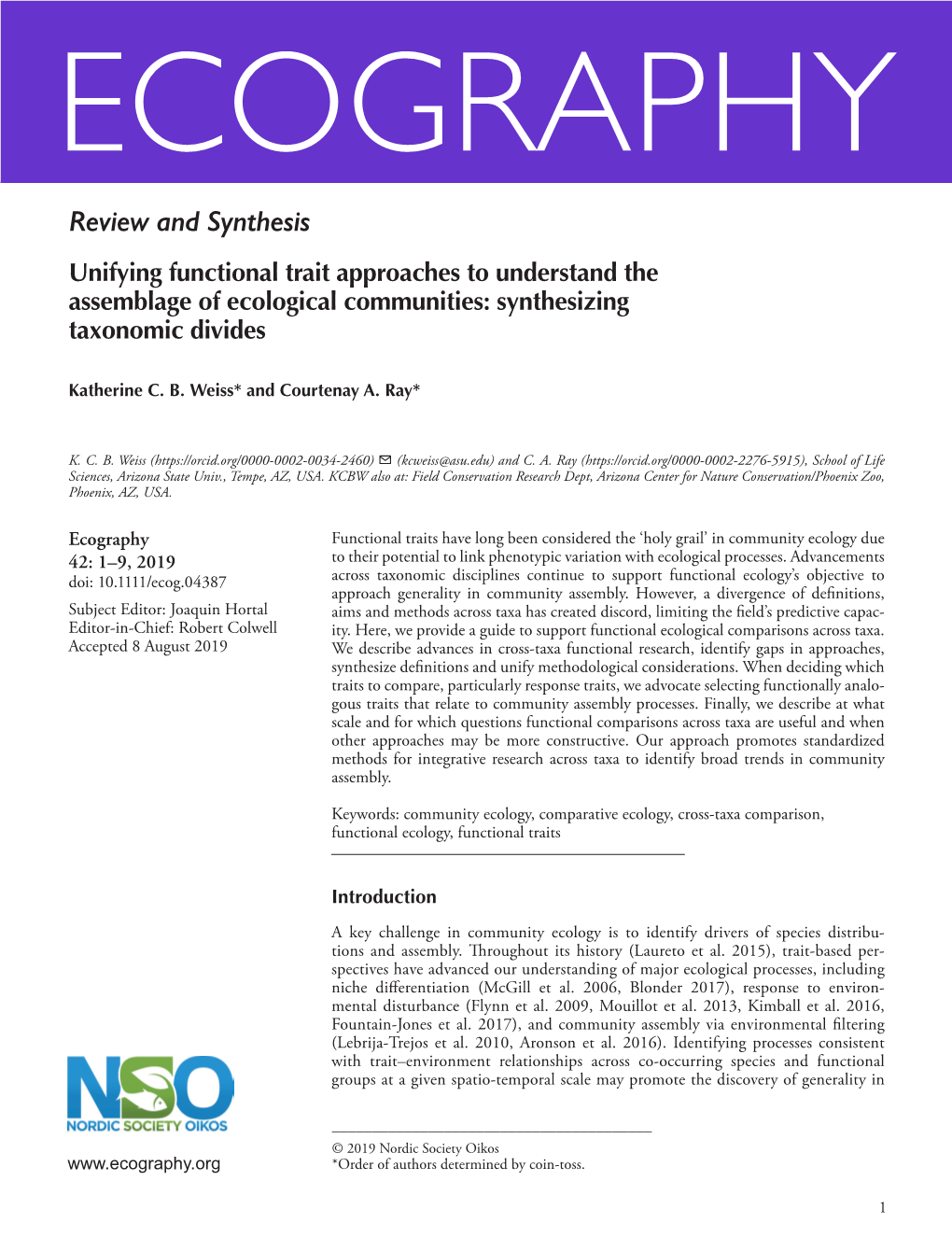 Unifying Functional Trait Approaches to Understand the Assemblage of Ecological Communities: Synthesizing Taxonomic Divides