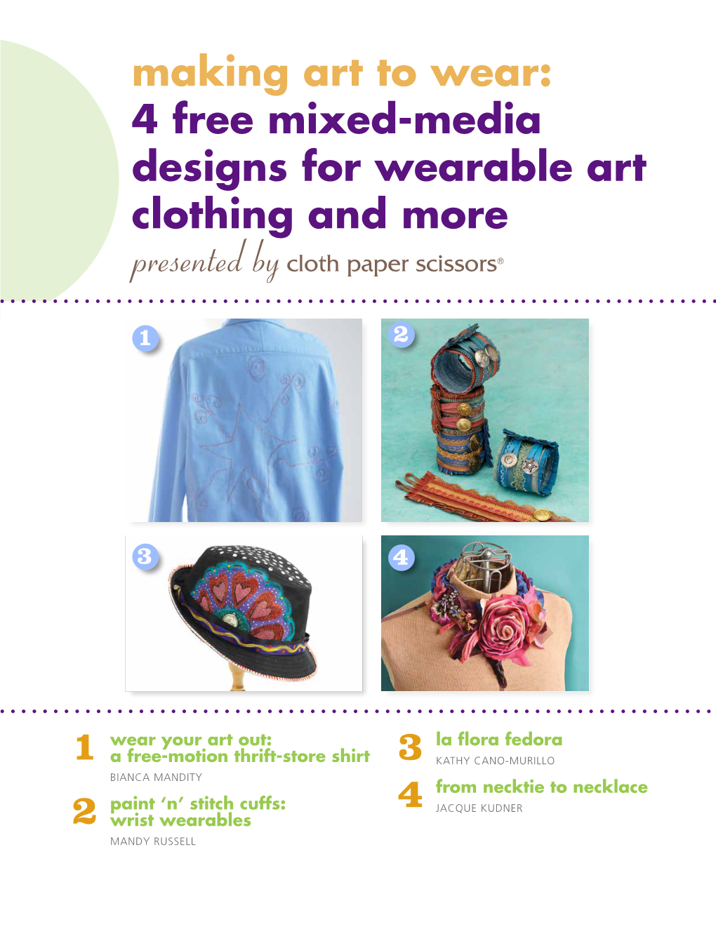 Making Art to Wear: 4 Free Mixed-Media Designs for Wearable Art Clothing and More Presented by Cloth Paper Scissors®