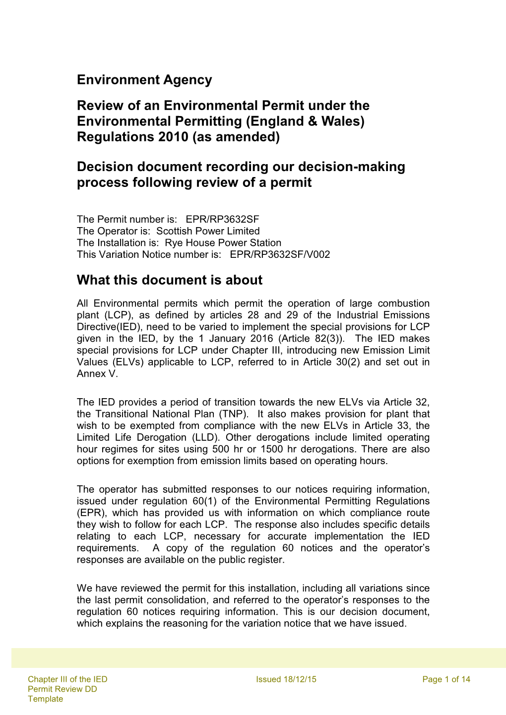 233 08 SD50 Environment Permitting Decision Document
