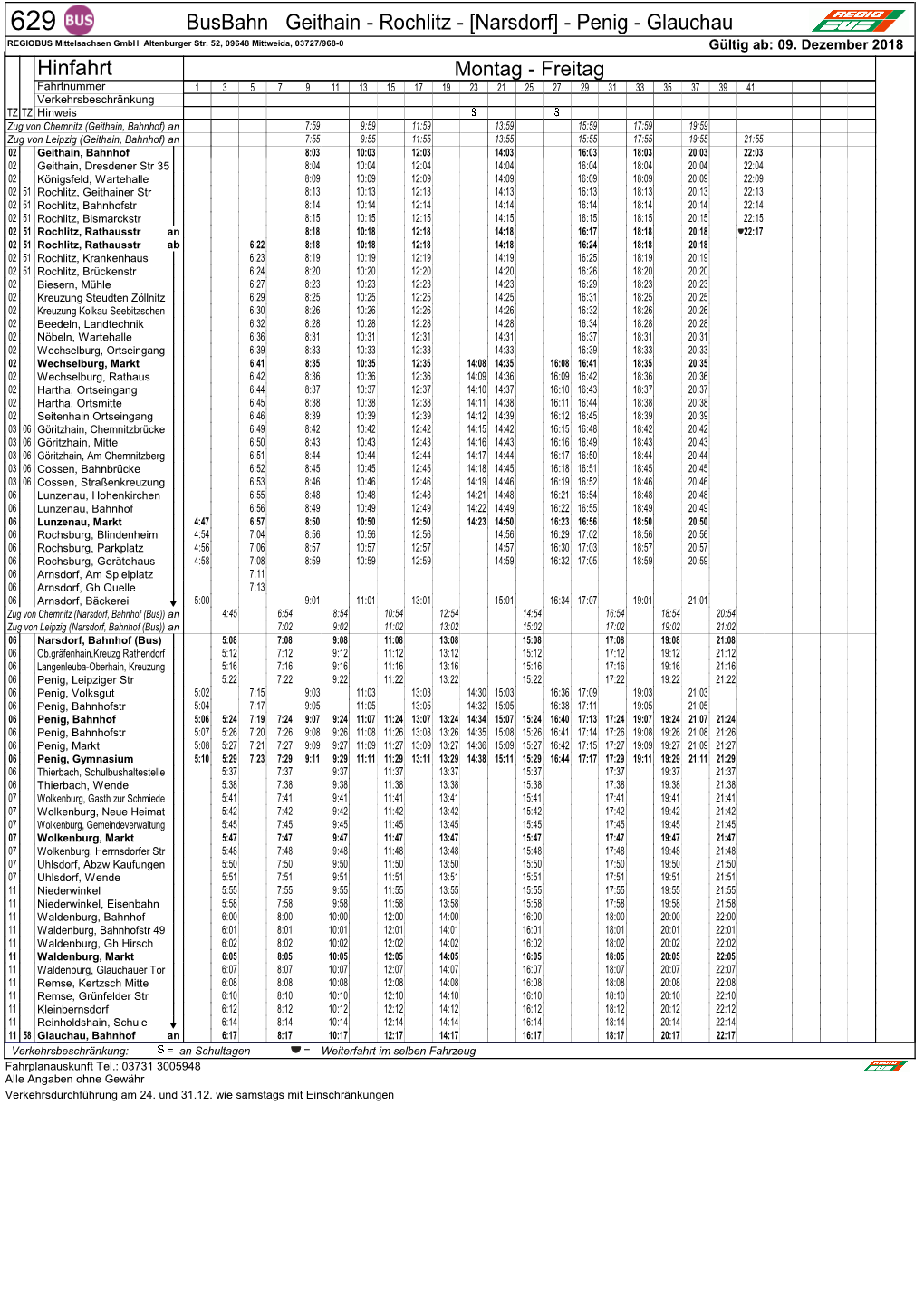 Busbahn Geithain - Rochlitz - [Narsdorf] - Penig - Glauchau