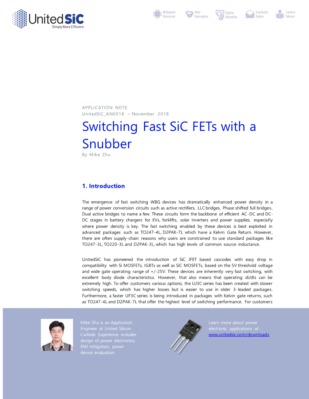 Switching Fast Sic Fets with a Snubber